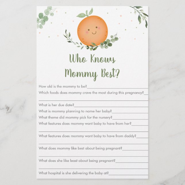 Little Cutie Greenery Who Knows Mummy Best Game (Front)