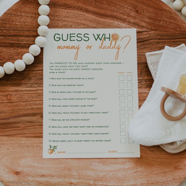 Little Cutie Guess Who Mummy Or Daddy Game Card (Creator Uploaded)