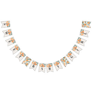 little cutie happy baby shower banner orange