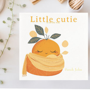 Little cutie is on the way Baby shower Napkin