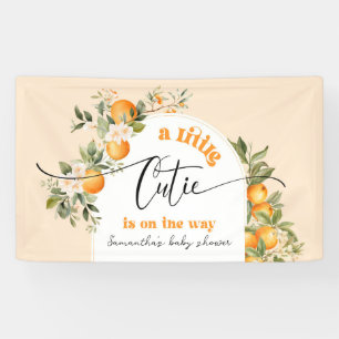 Little cutie is on the way citrus baby shower banner