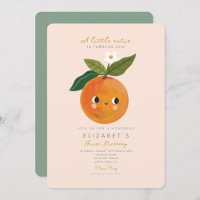 Little Cutie is turning One Birthday Invitation