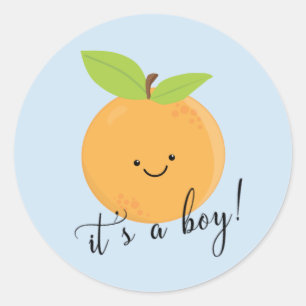 Little Cutie It' a Boys Favour Classic Round Sticker