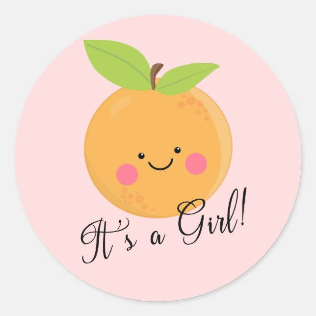 Little Cutie It' a Girl Favour  Classic Round Sticker (Front)