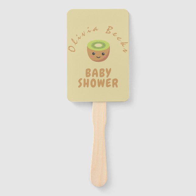 Little Cutie Kiwi Baby Shower  Hand Fan (Front)