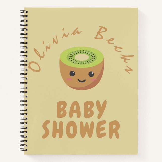 Little Cutie Kiwi Baby Shower  Notebook (Front)