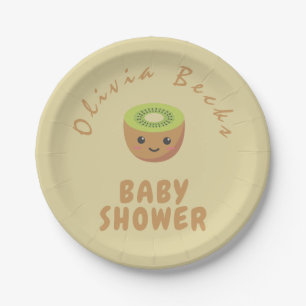 Little Cutie Kiwi Baby Shower Paper Plate