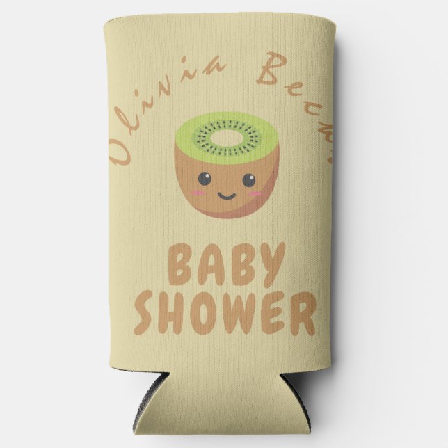 Little Cutie Kiwi Baby Shower  Seltzer Can Cooler (Front)