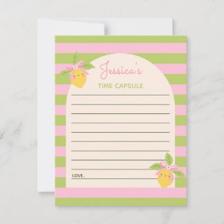 Little Cutie Lemon 1st Birthday Time Capsule Cards