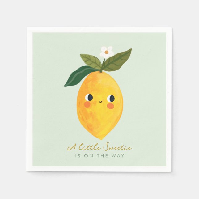 Little Cutie Lemon Baby Shower  Napkin (Front)