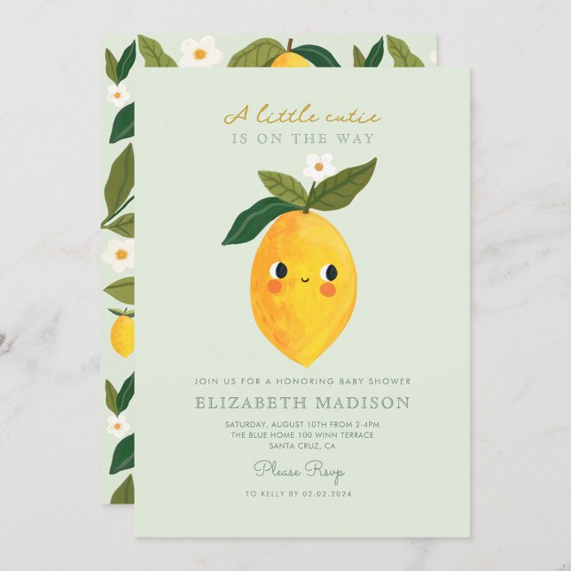 Little Cutie Lemon Citrus  Baby Shower Invitation (Creator Uploaded)