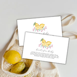Little Cutie Lemon Citrus Books For Baby Shower Enclosure Card