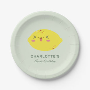 Little Cutie Lemon Citrus First Birthday Paper Plate