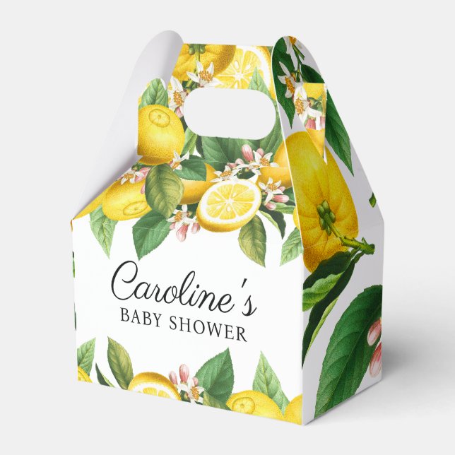 Little Cutie Lemon Citrus Summer Baby Shower Favour Box (Front Side)