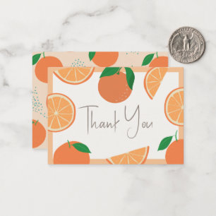 Little Cutie Modern Orange Baby Shower Thank You Card