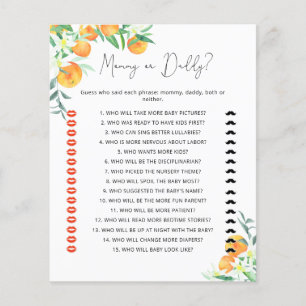 Little cutie mummy or daddy baby shower game