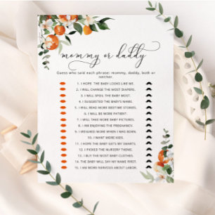 Little cutie mummy or daddy baby shower game