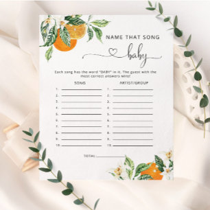 Little cutie Name that song baby shower game