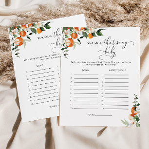 Little cutie Name that song baby shower game