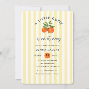 Little cutie on its way Citrus Baby shower  Invitation