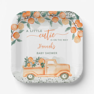 Little Cutie On The Way Baby Shower  Paper Plate