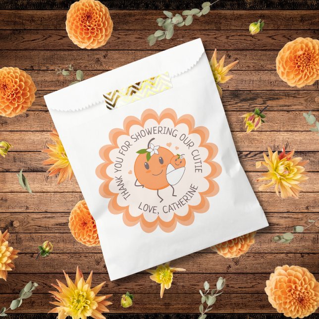 Little Cutie On the way | Cute Orange Baby Shower  Favour Bags (Creator Uploaded)