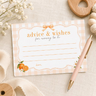 Little Cutie On The Way Gender Neutral Baby Shower Advice Card
