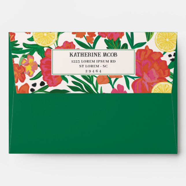 Little cutie on the way Lemon citrus baby shower Envelope (Back (Top Flap))