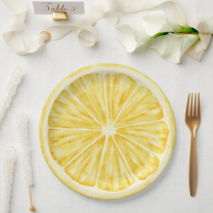 Little cutie on the way Lemon citrus baby shower Paper Plate