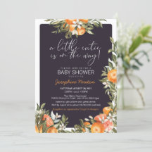 Little Cutie on the Way Orange Citrus Baby Shower