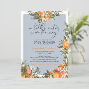 Little Cutie on the Way Orange Citrus Baby Shower  Invitation