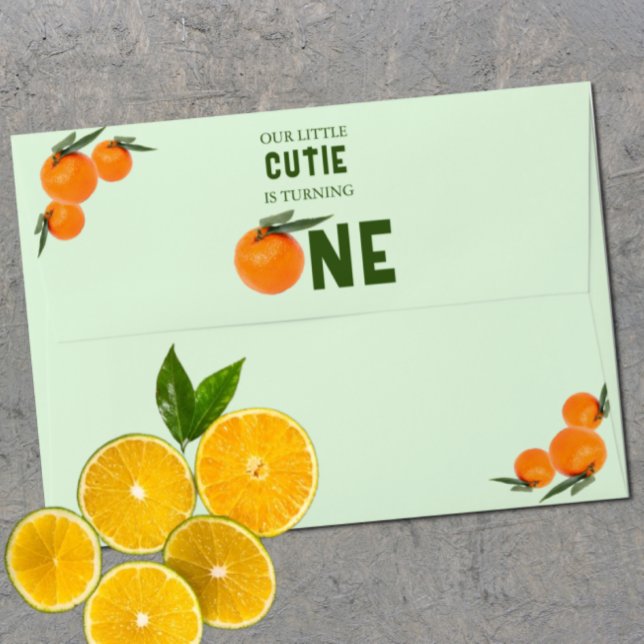 Little Cutie Orange 1st Birthday Envelope (Creator Uploaded)