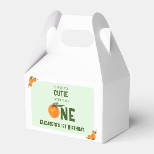 Little Cutie Orange 1st Birthday Favour Box