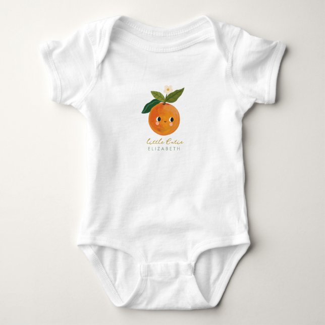 Little Cutie Orange Baby Bodysuit (Front)