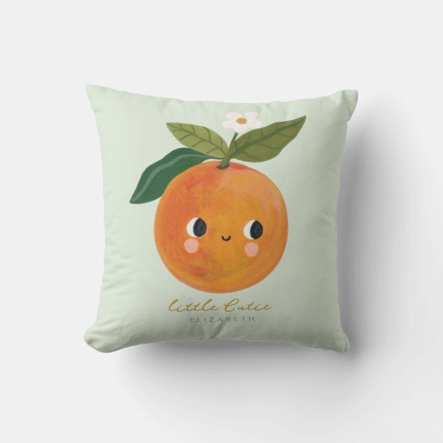 Little Cutie Orange Baby Cushion (Front)