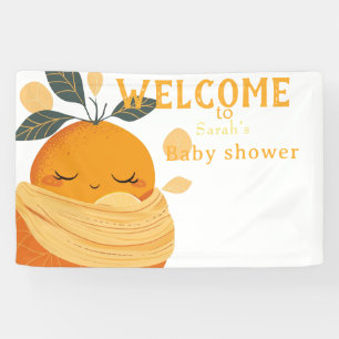 Little cutie orange Baby shower Banner