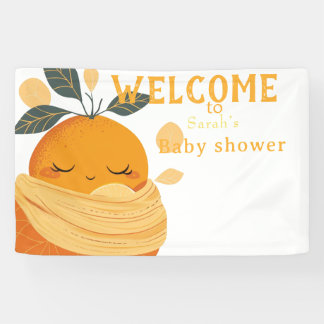 Little cutie orange   Baby shower  Banner