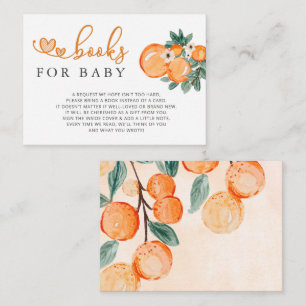 Little Cutie Orange Baby Shower Book Request Enclo Enclosure Card