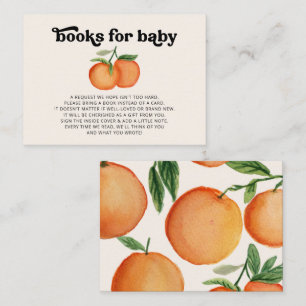 Little Cutie Orange Baby Shower Book Request Enclosure Card
