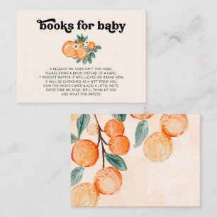Little Cutie Orange Baby Shower Book Request Enclosure Card