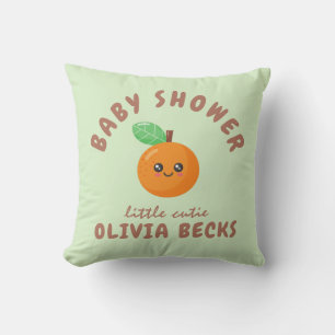 Little Cutie Orange Baby Shower  Cushion