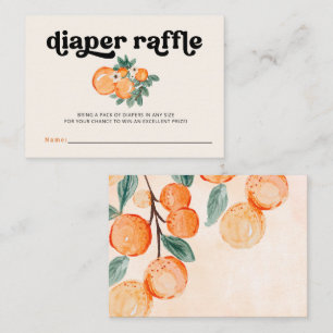 Little Cutie Orange Baby Shower Diaper Raffle Enclosure Card