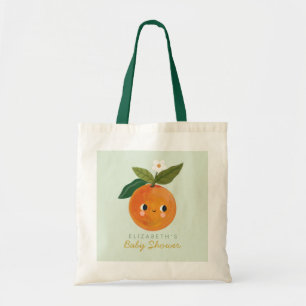 Little Cutie Orange Baby Shower Gift Tote Bag