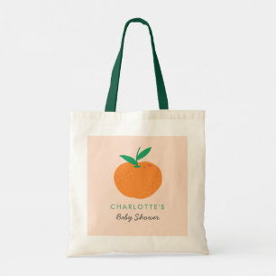 Little Cutie Orange Baby Shower Gift Tote Bag