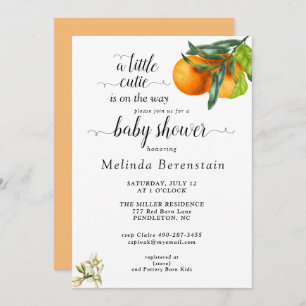 Little Cutie Orange Baby Shower Invitation