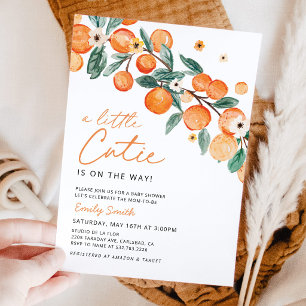 Little Cutie Orange Baby Shower Invitation