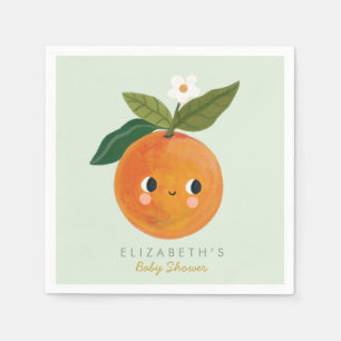 Little Cutie Orange Baby Shower  Napkin