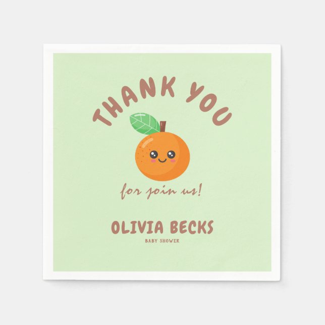 Little Cutie Orange Baby Shower  Napkin (Front)