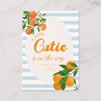 Little Cutie Orange Baby Shower - Organic Market Enclosure Card