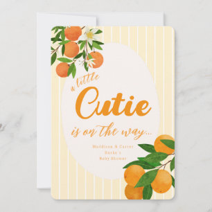 Little Cutie Orange Baby Shower - Organic Market Invitation